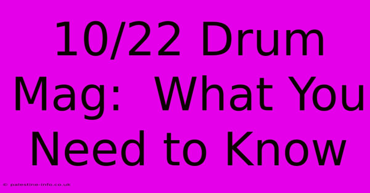 10/22 Drum Mag:  What You Need To Know