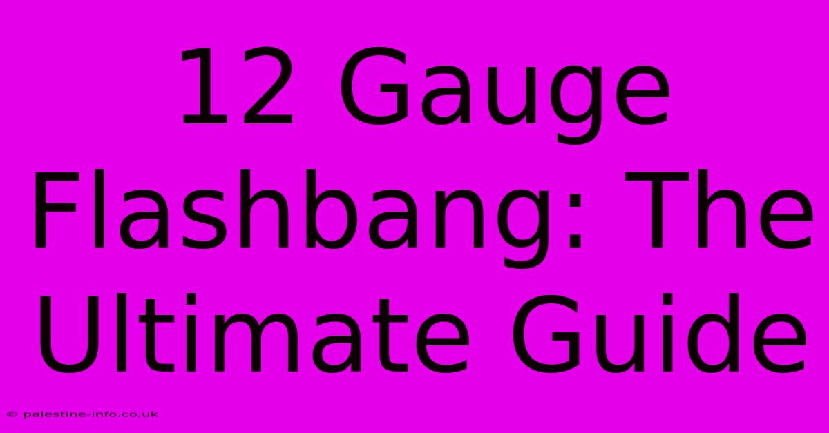 12 Gauge Flashbang: The Ultimate Guide