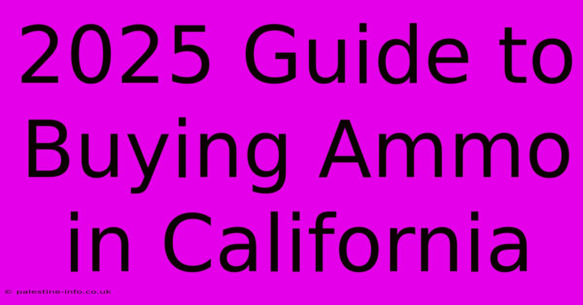 2025 Guide To Buying Ammo In California