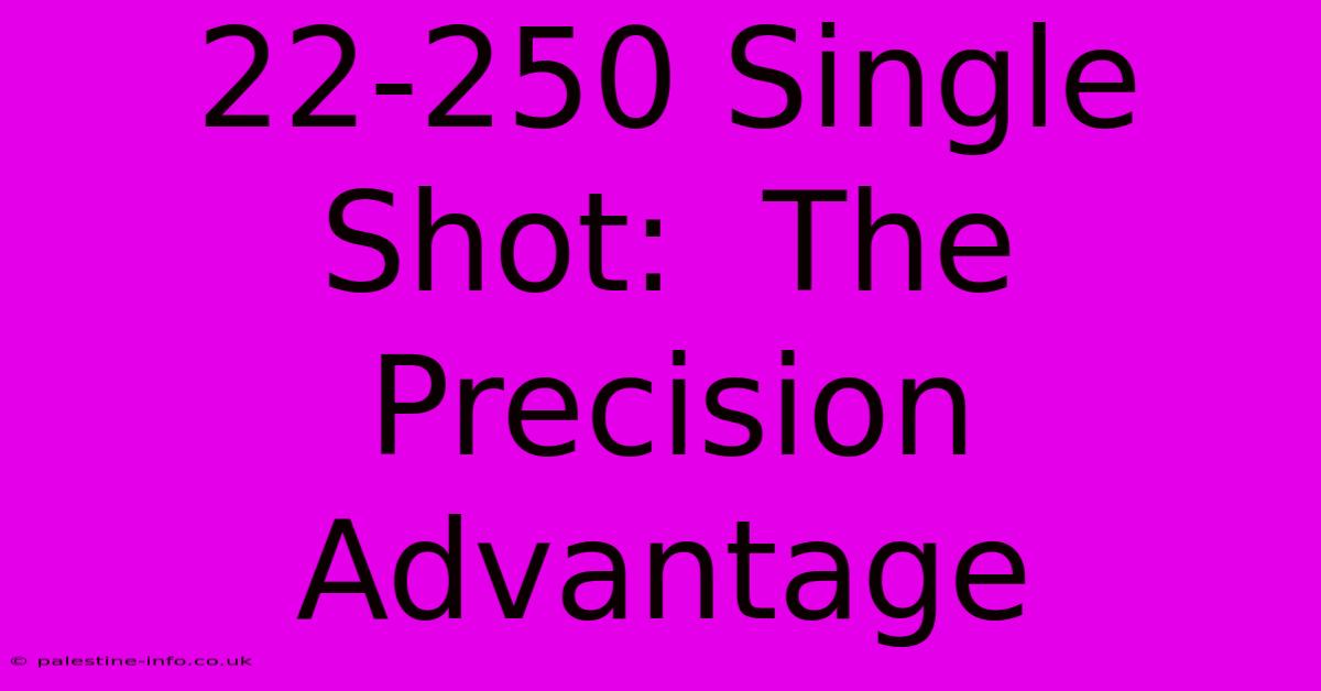 22-250 Single Shot:  The Precision Advantage