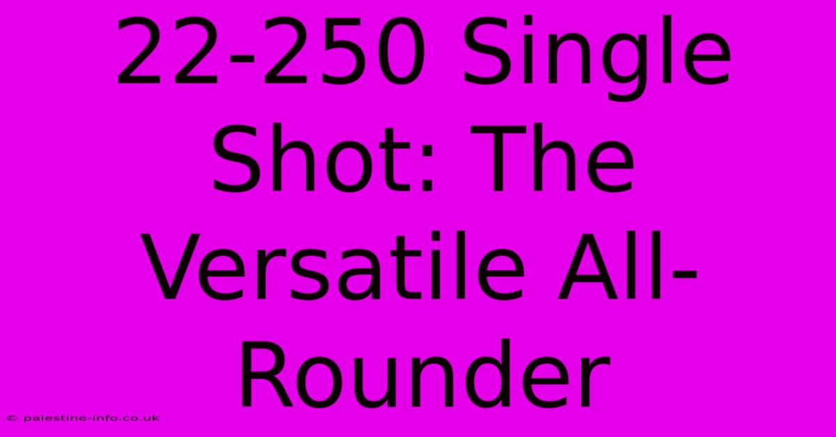 22-250 Single Shot: The Versatile All-Rounder