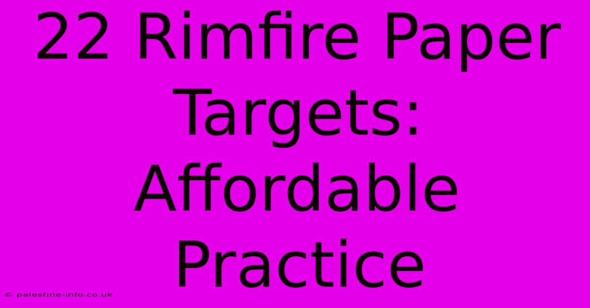 22 Rimfire Paper Targets:  Affordable Practice