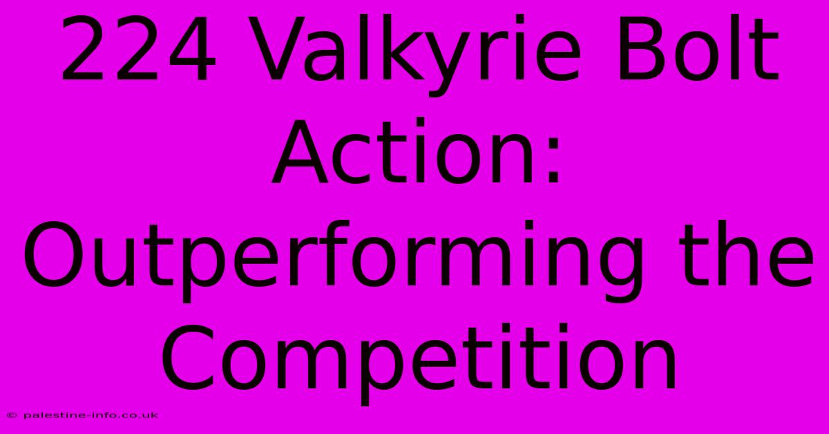 224 Valkyrie Bolt Action: Outperforming The Competition