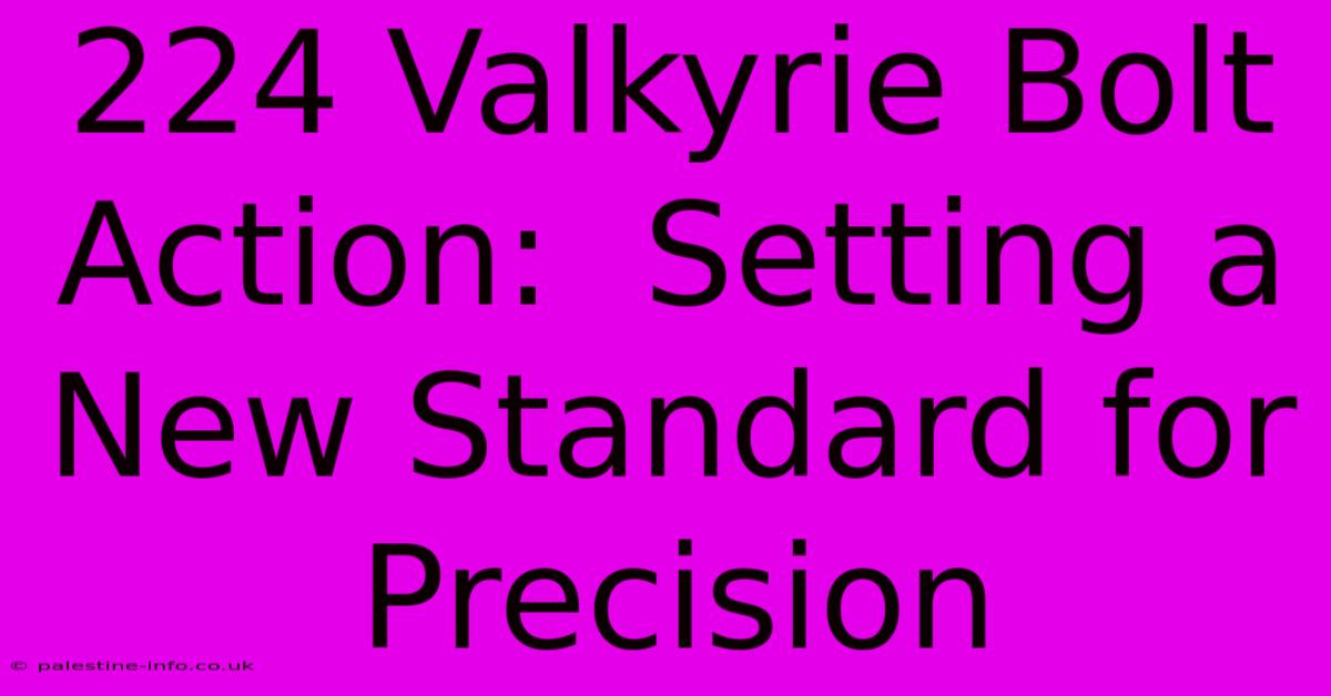 224 Valkyrie Bolt Action:  Setting A New Standard For Precision