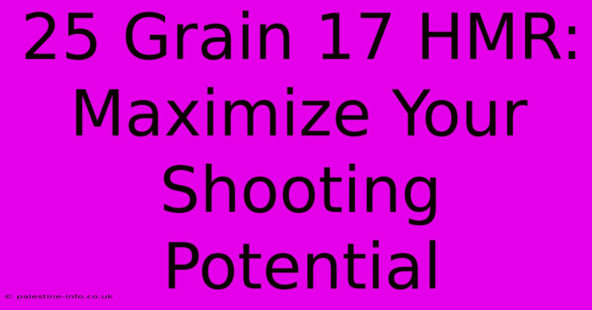 25 Grain 17 HMR: Maximize Your Shooting Potential