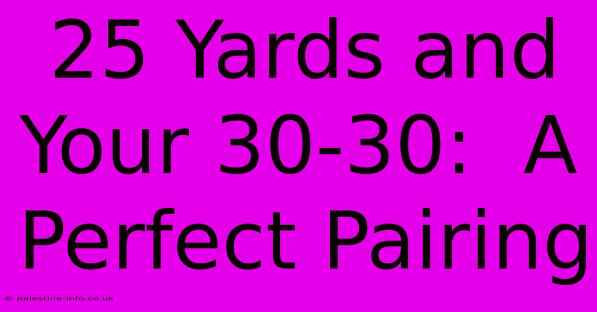 25 Yards And Your 30-30:  A Perfect Pairing