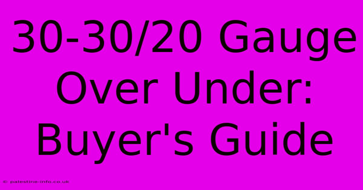 30-30/20 Gauge Over Under: Buyer's Guide