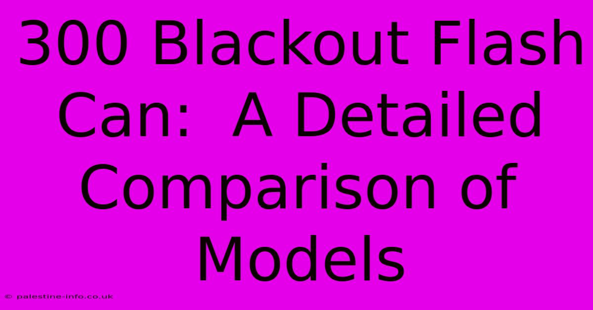 300 Blackout Flash Can:  A Detailed Comparison Of Models