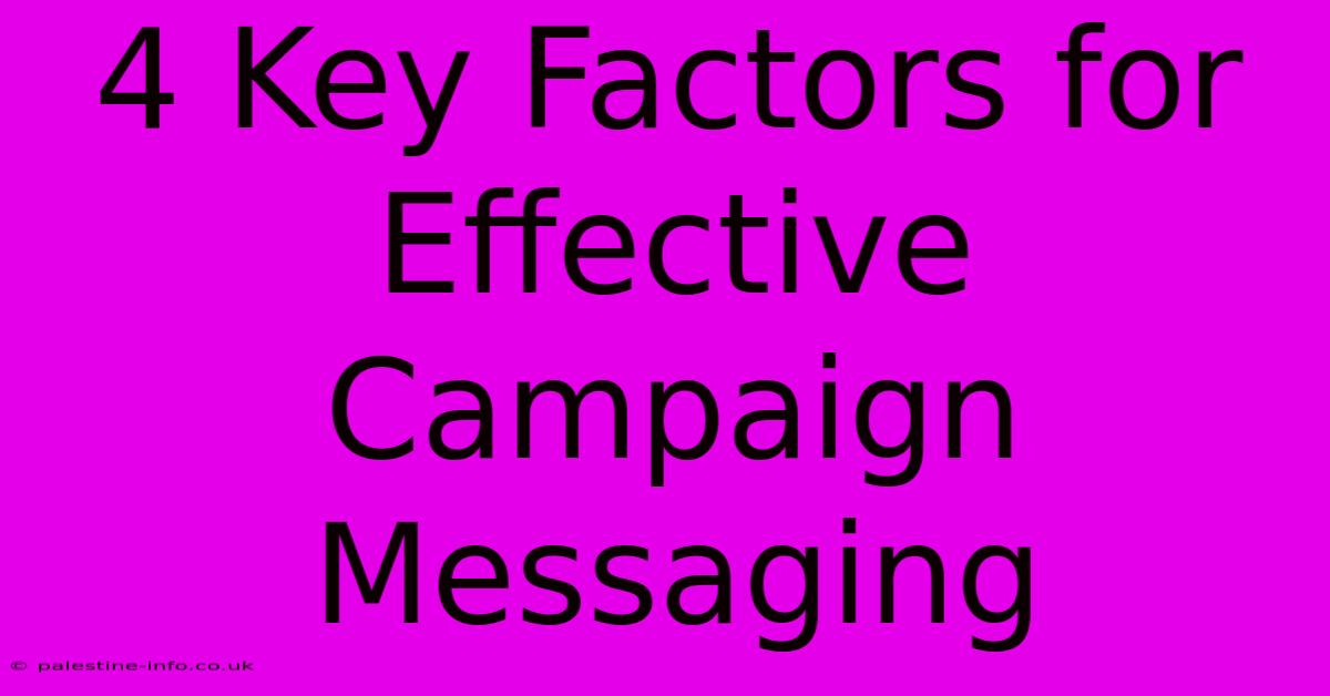 4 Key Factors For Effective Campaign Messaging