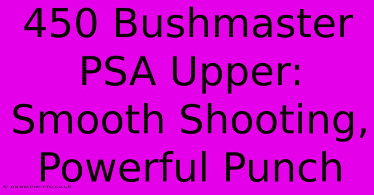 450 Bushmaster PSA Upper:  Smooth Shooting, Powerful Punch