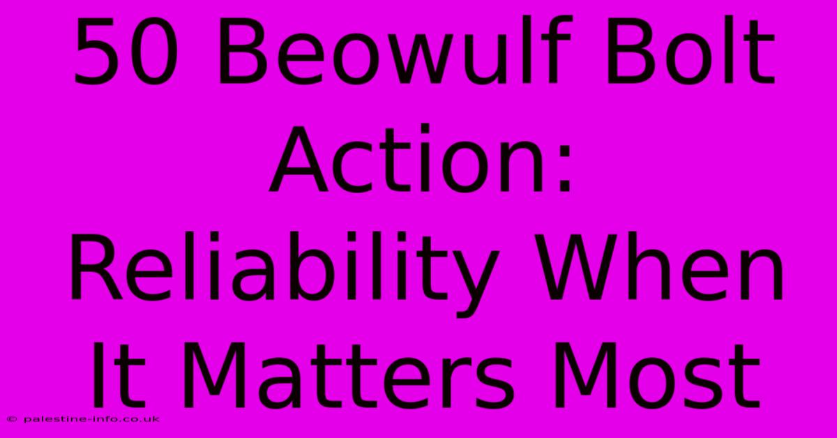 50 Beowulf Bolt Action:  Reliability When It Matters Most