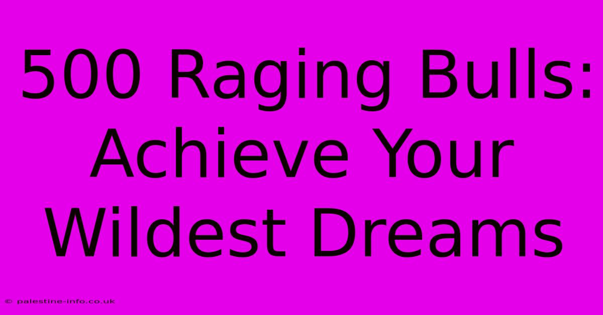 500 Raging Bulls: Achieve Your Wildest Dreams