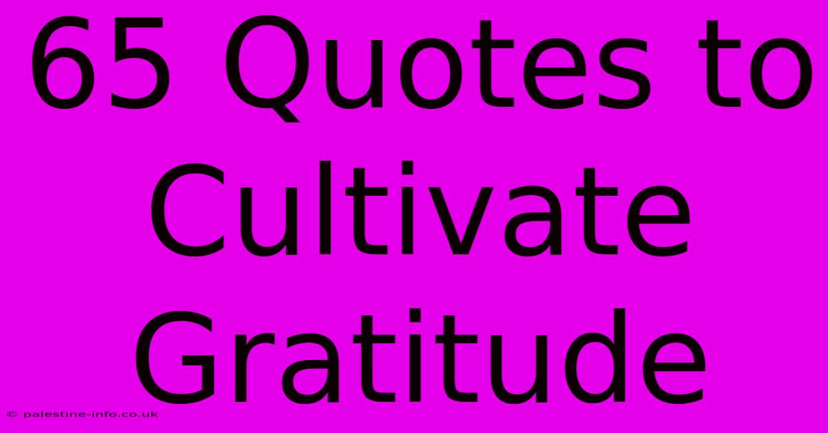 65 Quotes To Cultivate Gratitude