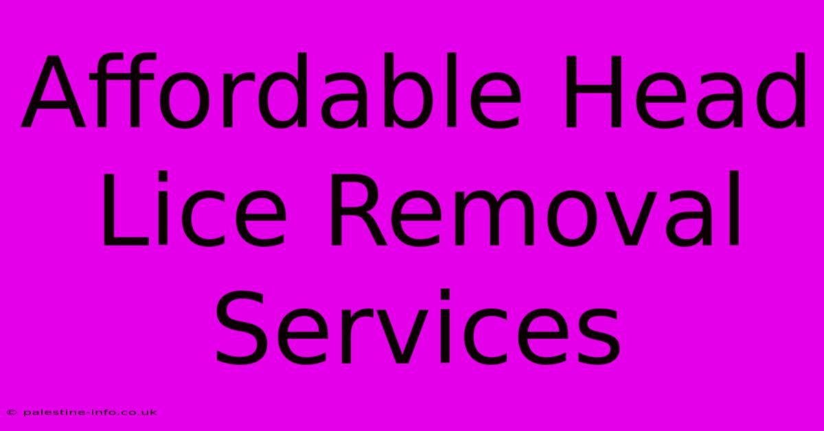 Affordable Head Lice Removal Services