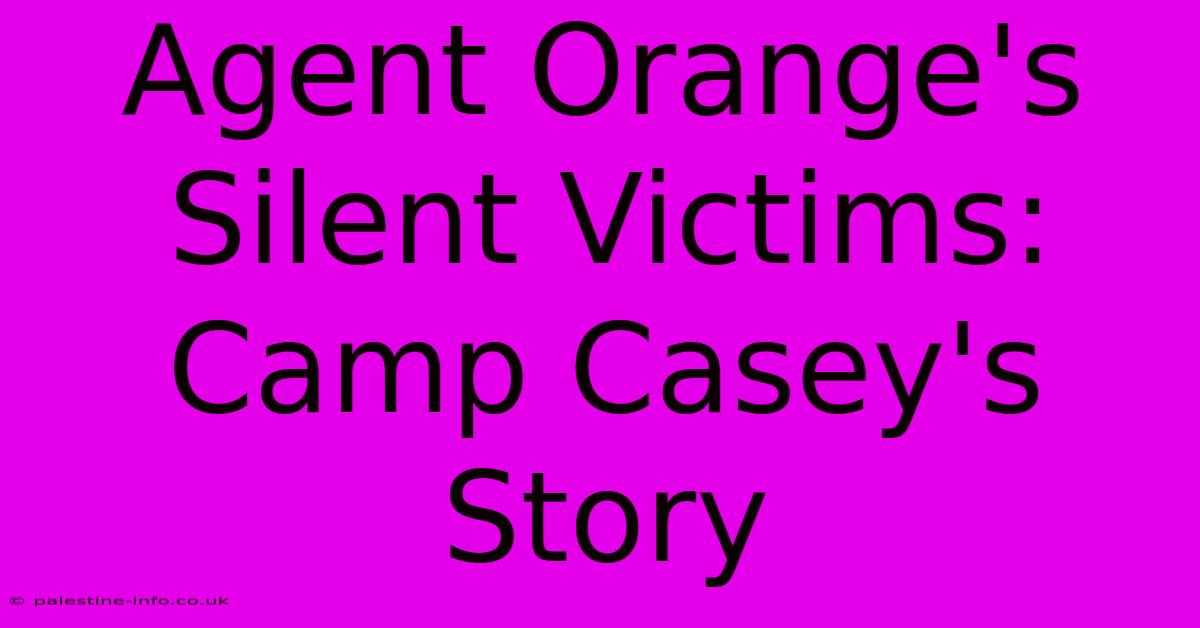 Agent Orange's Silent Victims: Camp Casey's Story