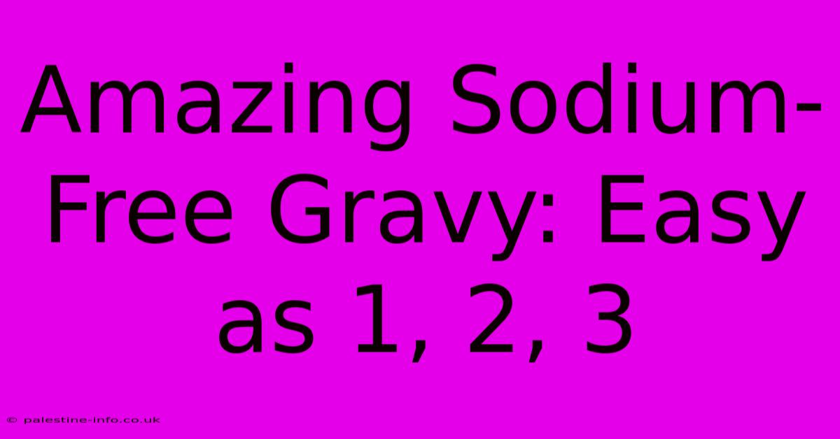 Amazing Sodium-Free Gravy: Easy As 1, 2, 3