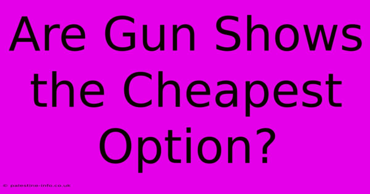 Are Gun Shows The Cheapest Option?