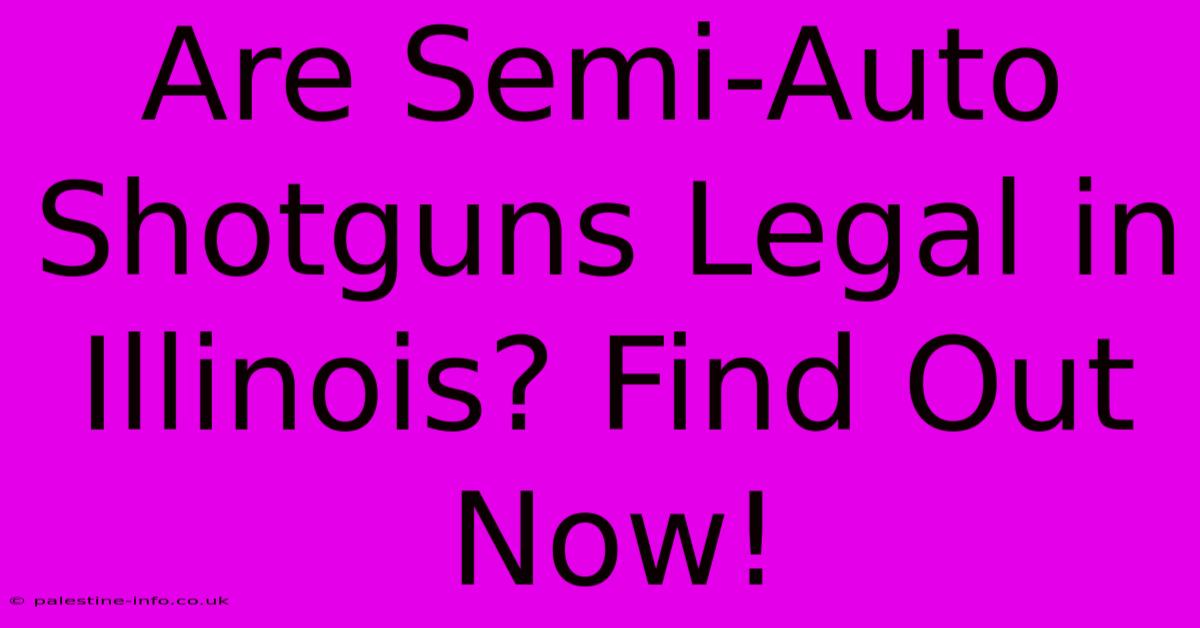 Are Semi-Auto Shotguns Legal In Illinois? Find Out Now!