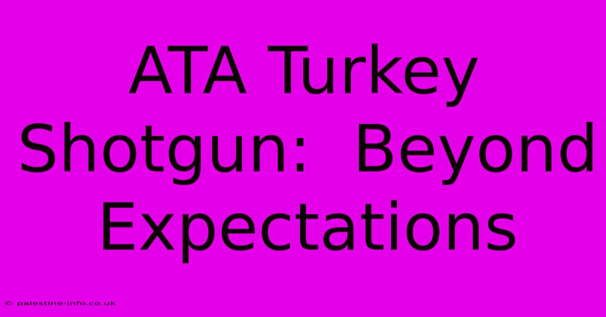 ATA Turkey Shotgun:  Beyond Expectations