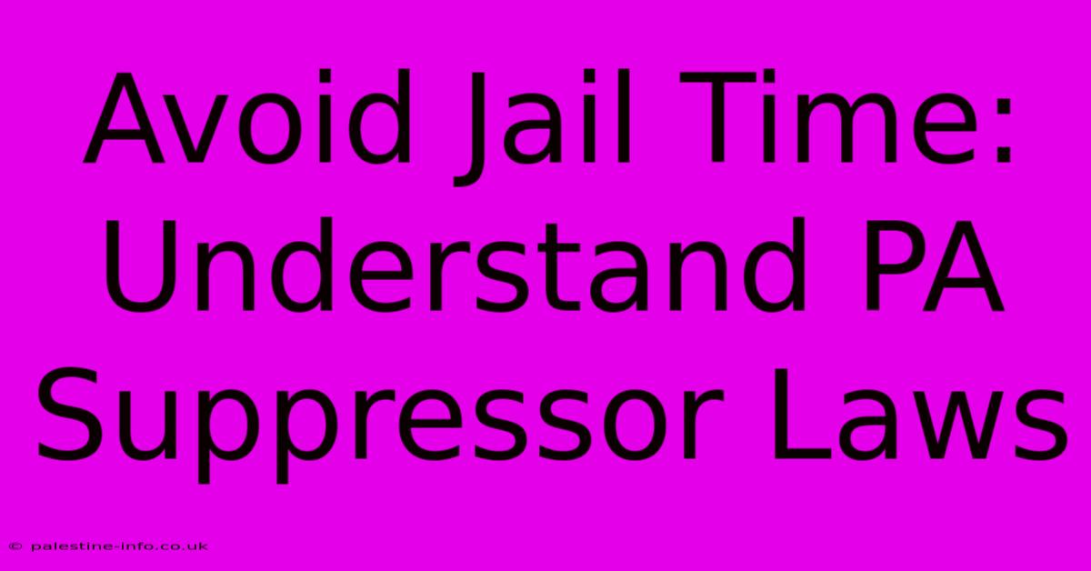 Avoid Jail Time: Understand PA Suppressor Laws