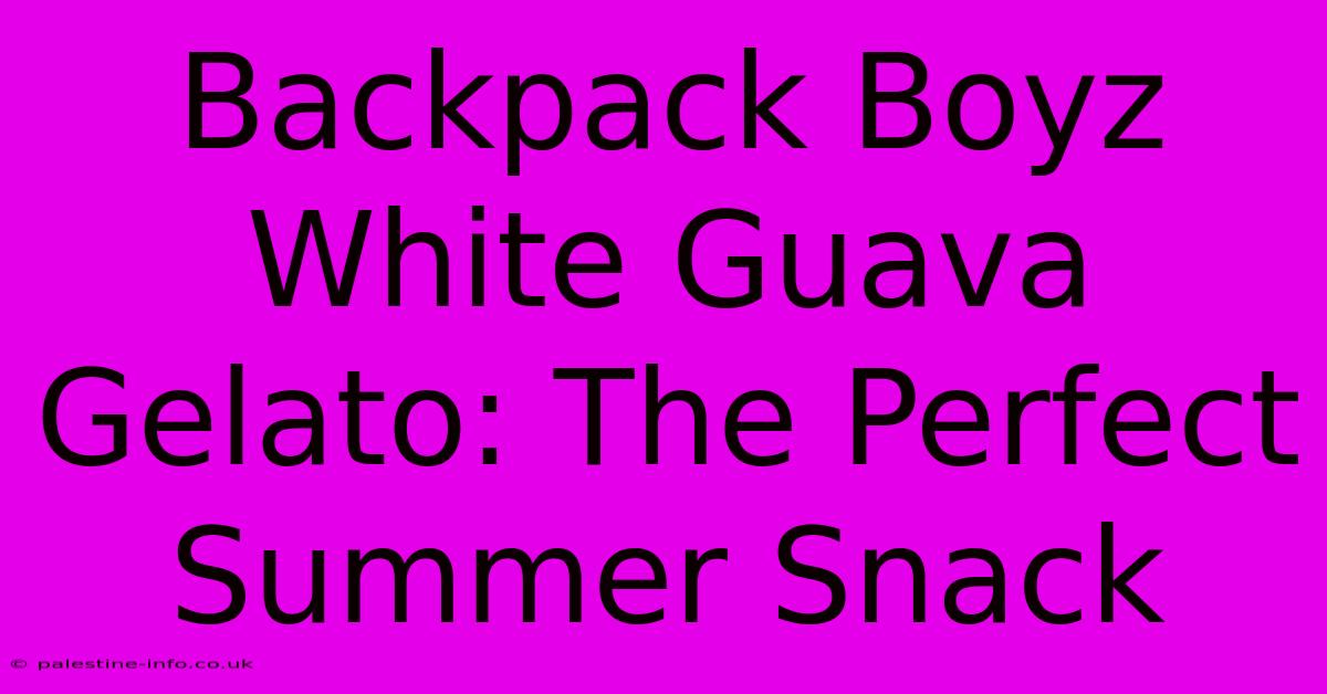 Backpack Boyz White Guava Gelato: The Perfect Summer Snack