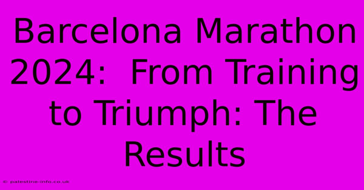 Barcelona Marathon 2024:  From Training To Triumph: The Results