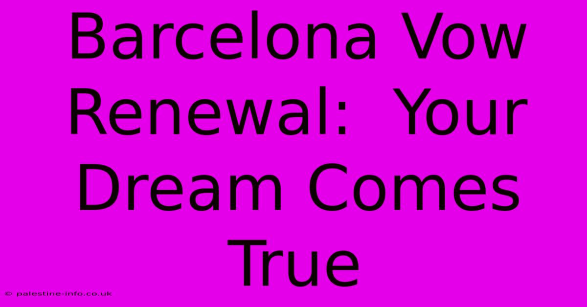 Barcelona Vow Renewal:  Your Dream Comes True