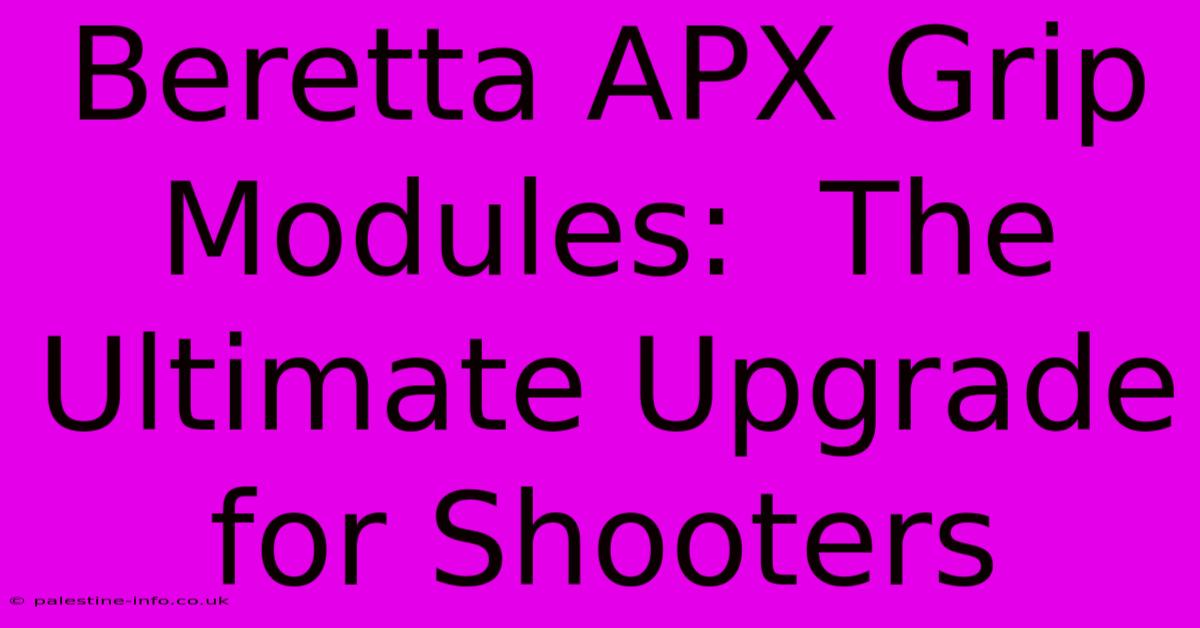 Beretta APX Grip Modules:  The Ultimate Upgrade For Shooters