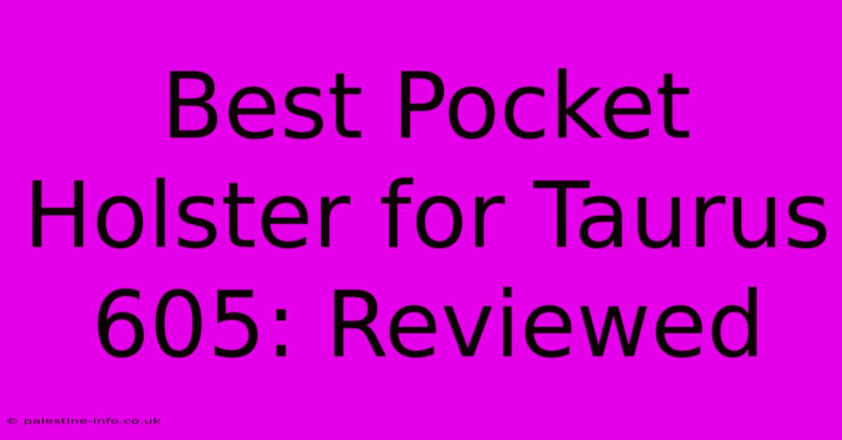 Best Pocket Holster For Taurus 605: Reviewed