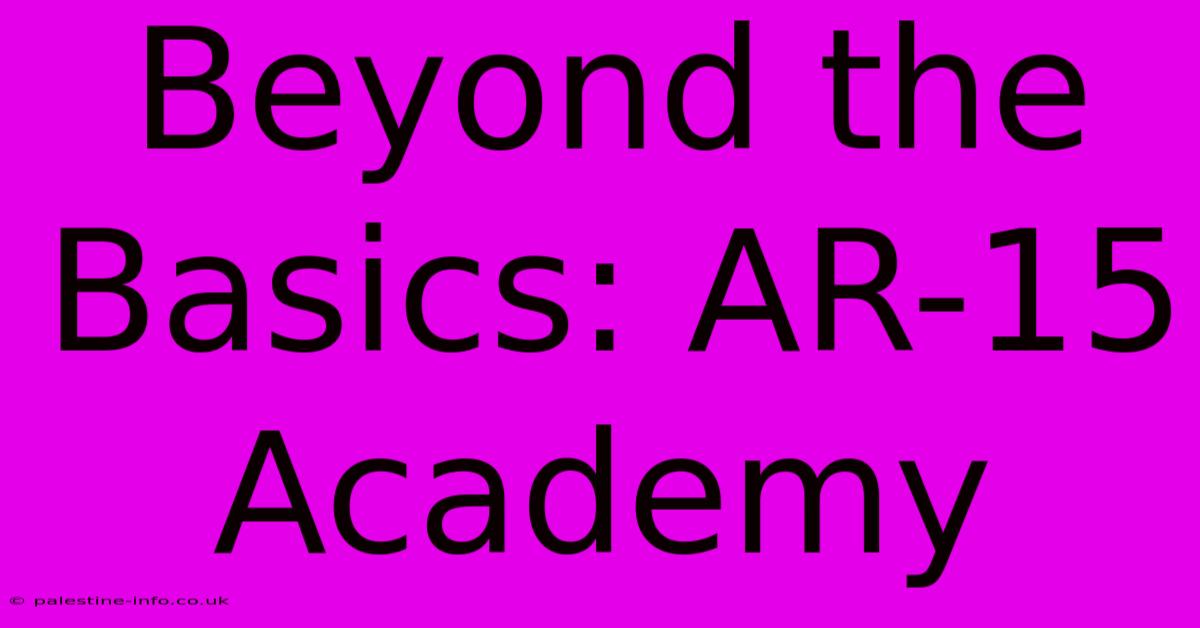 Beyond The Basics: AR-15 Academy