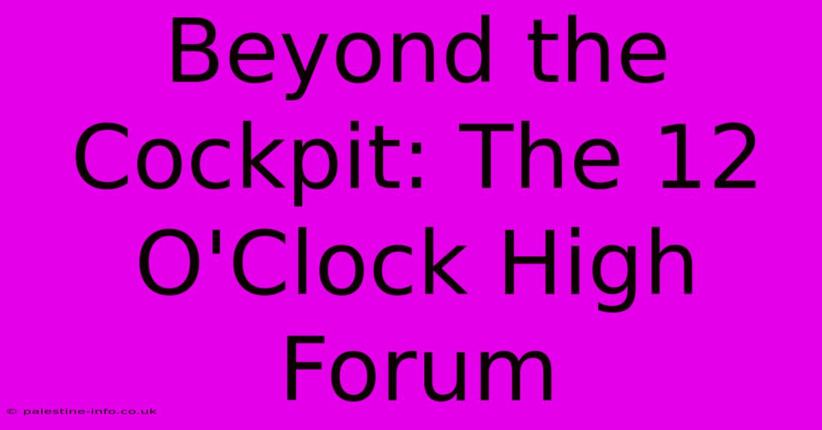 Beyond The Cockpit: The 12 O'Clock High Forum