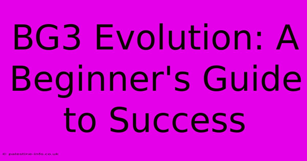 BG3 Evolution: A Beginner's Guide To Success