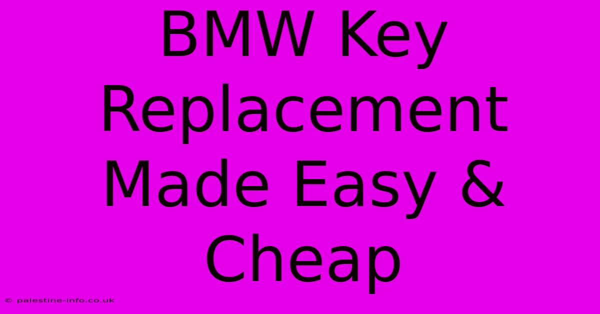 BMW Key Replacement Made Easy & Cheap