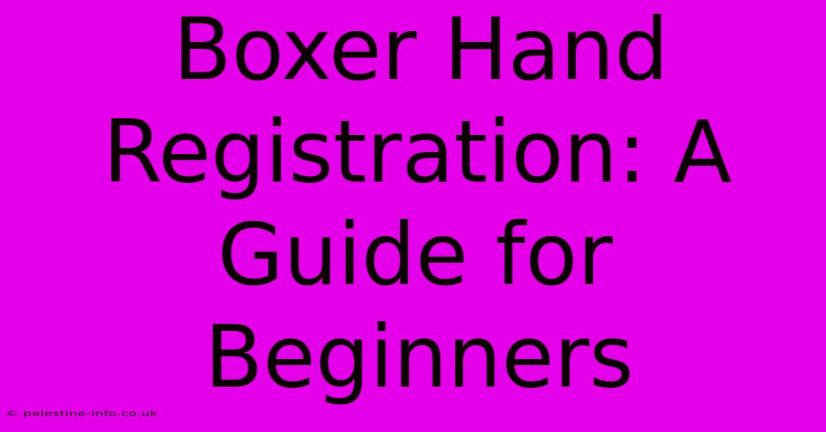 Boxer Hand Registration: A Guide For Beginners