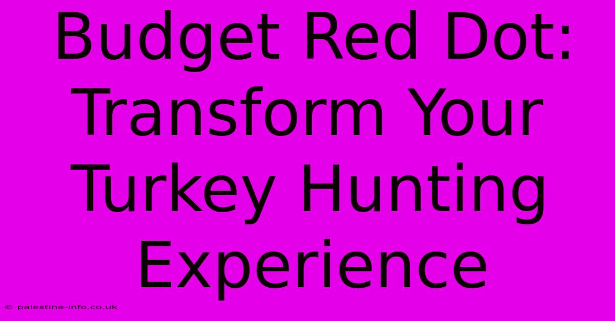 Budget Red Dot:  Transform Your Turkey Hunting Experience