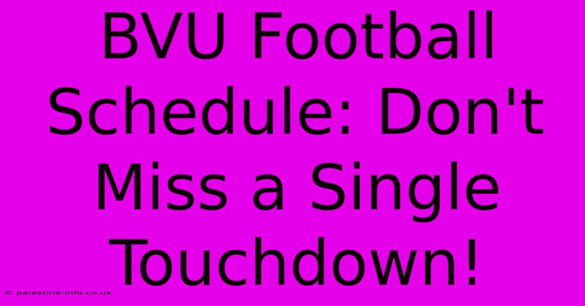 BVU Football Schedule: Don't Miss A Single Touchdown!