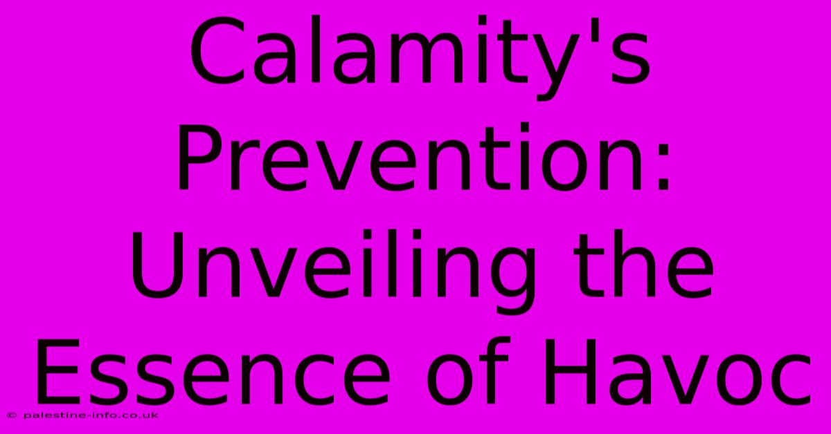 Calamity's Prevention:  Unveiling The Essence Of Havoc