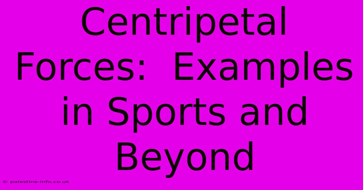 Centripetal Forces:  Examples In Sports And Beyond