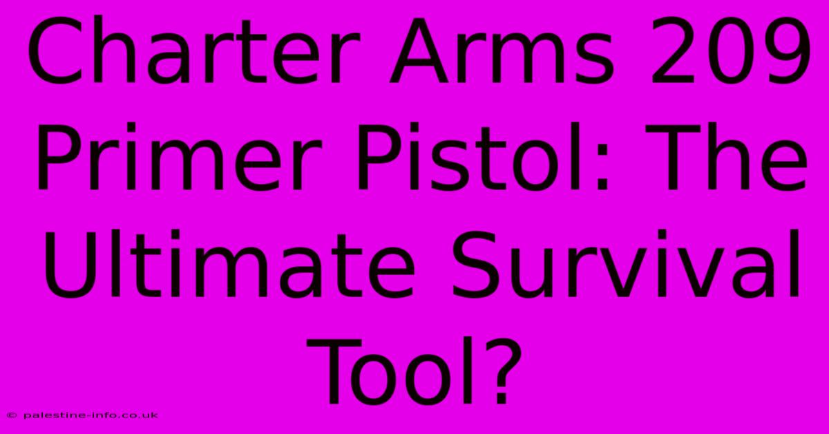 Charter Arms 209 Primer Pistol: The Ultimate Survival Tool?