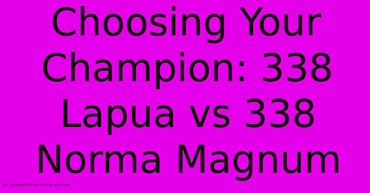 Choosing Your Champion: 338 Lapua Vs 338 Norma Magnum