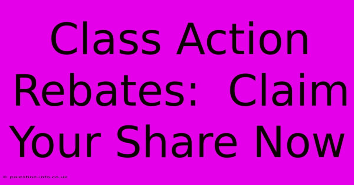 Class Action Rebates:  Claim Your Share Now