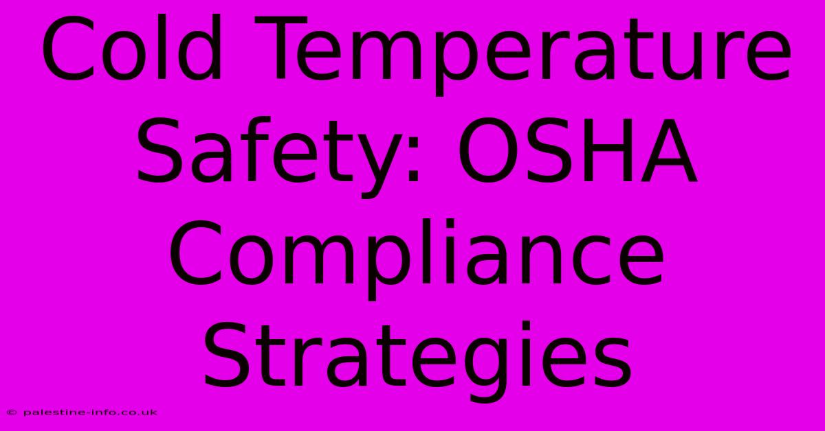 Cold Temperature Safety: OSHA Compliance Strategies