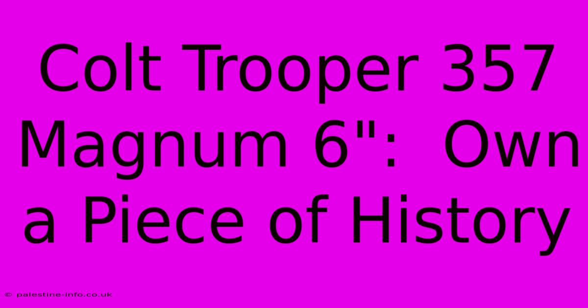 Colt Trooper 357 Magnum 6