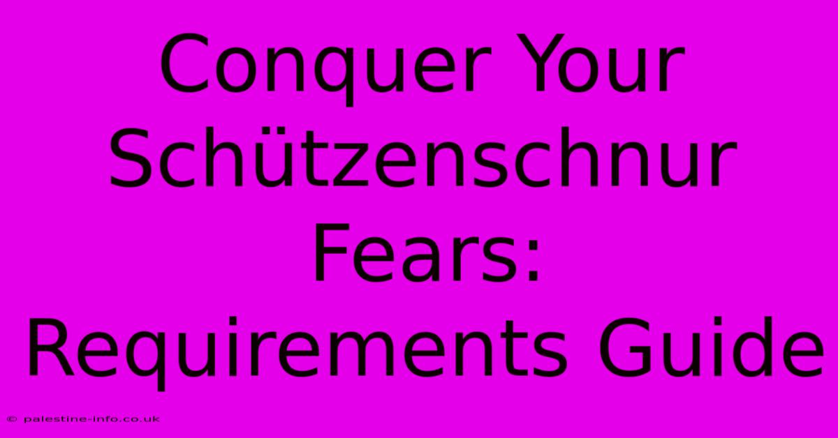 Conquer Your Schützenschnur Fears:  Requirements Guide