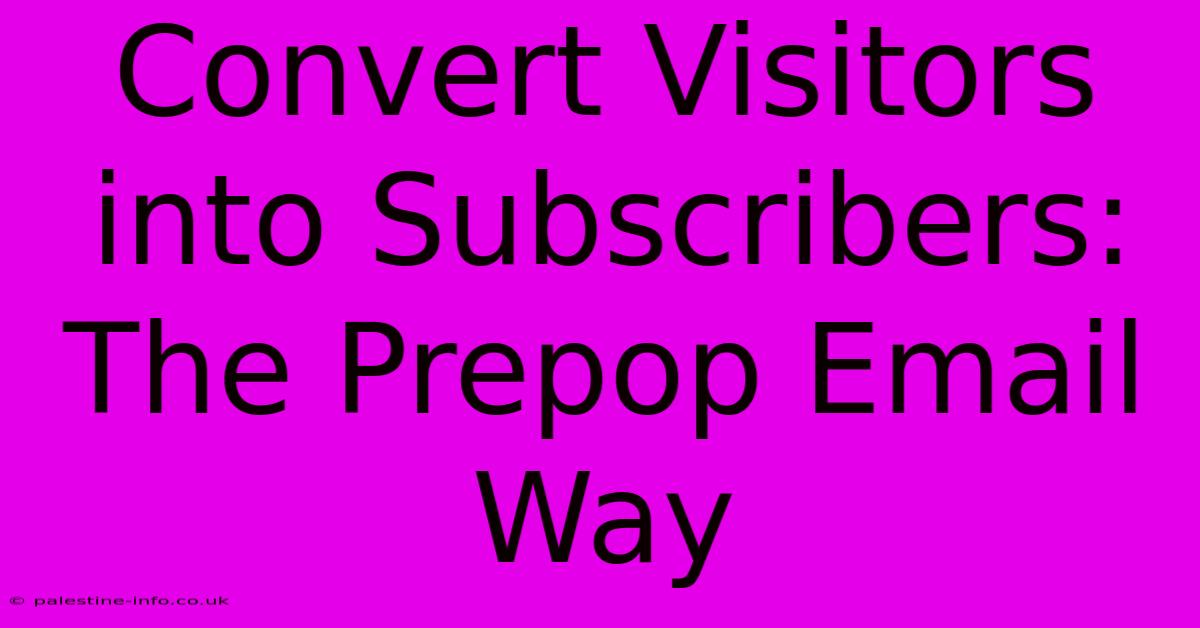 Convert Visitors Into Subscribers: The Prepop Email Way