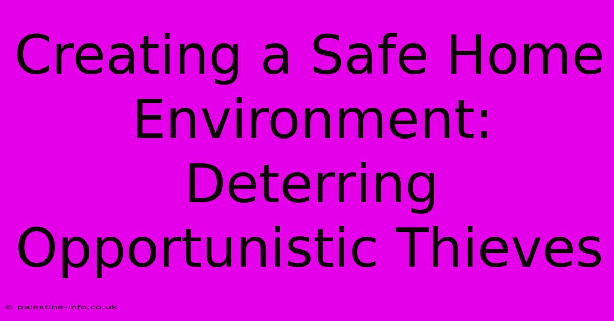 Creating A Safe Home Environment: Deterring Opportunistic Thieves