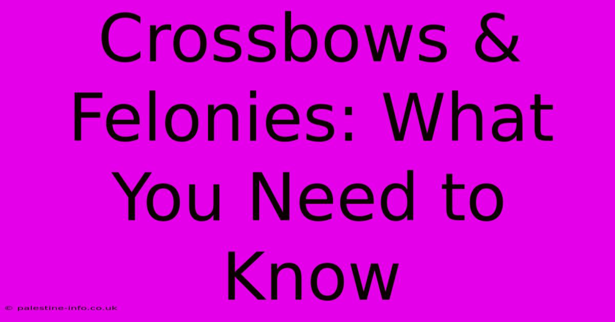 Crossbows & Felonies: What You Need To Know