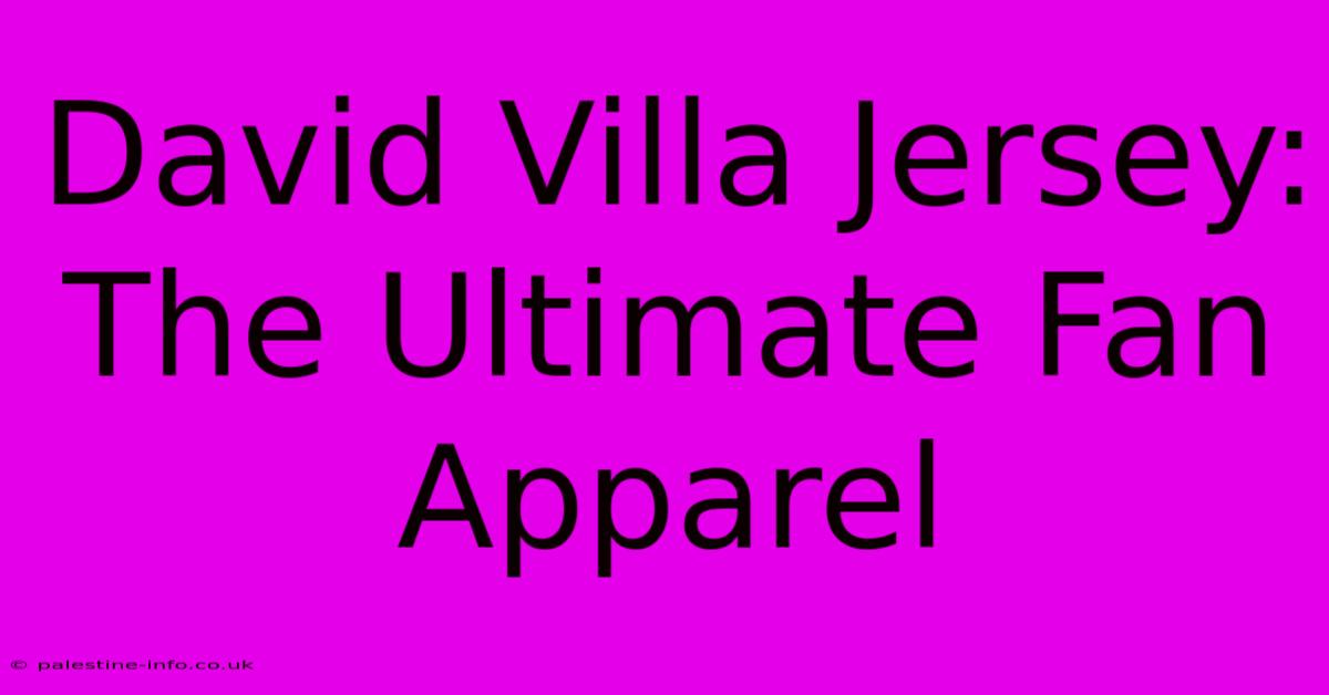 David Villa Jersey: The Ultimate Fan Apparel