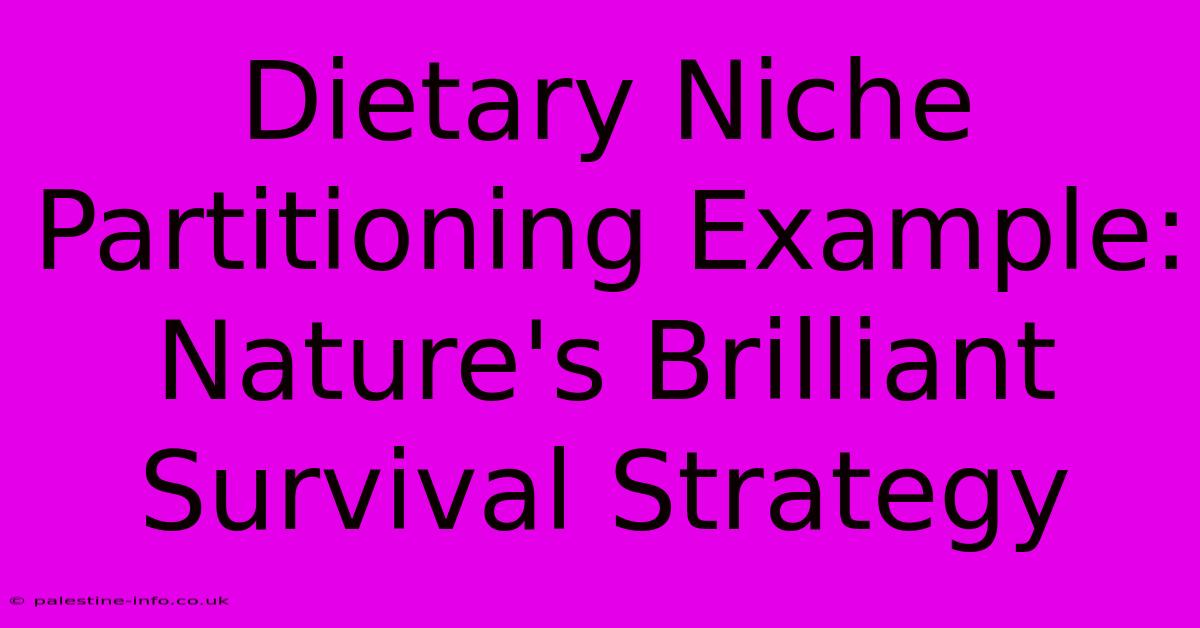 Dietary Niche Partitioning Example: Nature's Brilliant Survival Strategy