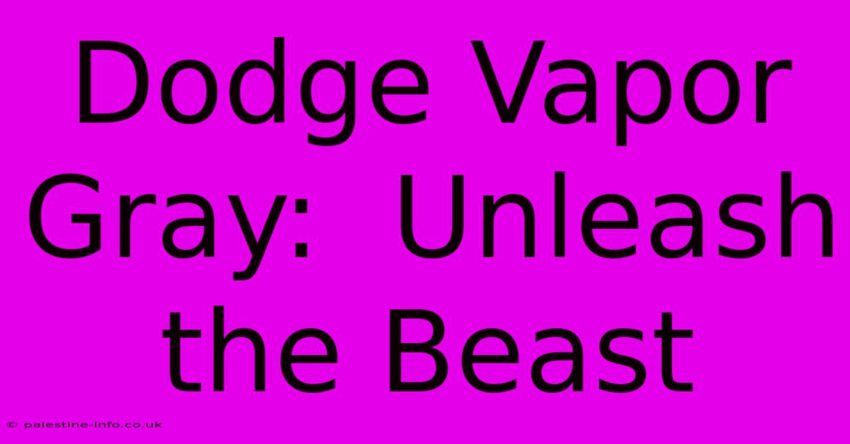 Dodge Vapor Gray:  Unleash The Beast